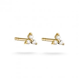 Stud Earrings with White Zirconia H2368-M01-14