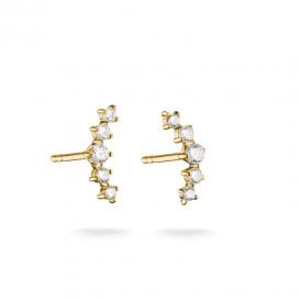 Stud Earrings with White Zirconia H2375-M01-14