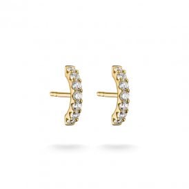 Stud Earrings with White Zirconia H2378-M01-14
