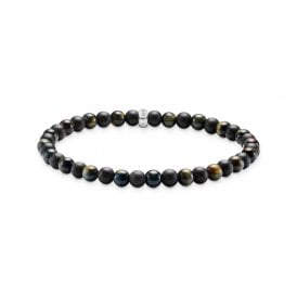 Talisman with Obsidian and Tiger Eye Beads Bracelet A2183-806-7-L19