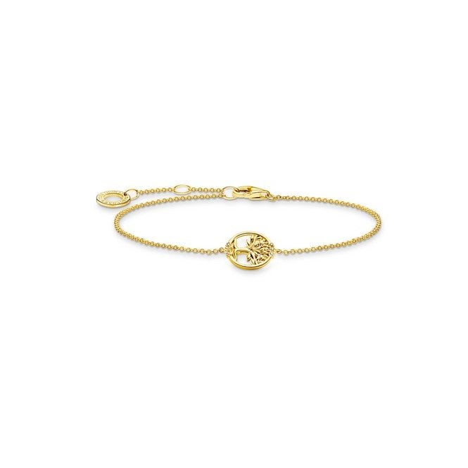 Thomas Sabo Tree Of Life Bracelet Yellow Gold Plated A2041-414-14-L19 