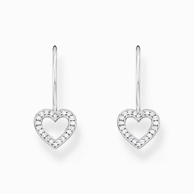 Thomas Sabo White Open Hearts CZ Hook Earrings H2292-051-14