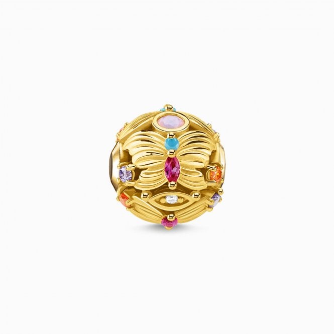 Thomas Sabo YG/P Butterfly multi coloured karma bead K0342-488-7