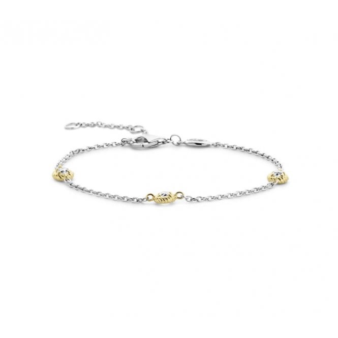 Ti Sento CHAIN YGP CIRCLE HALO & WCZ BRACELET 23027ZY