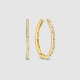 CLASSIC ZIRCONIA HOOP EARRINGS 18K YELLOW GOLD PLATING 7789ZY