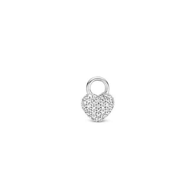 Ti Sento Pendant Pave Hearts For Earrings 9182ZI