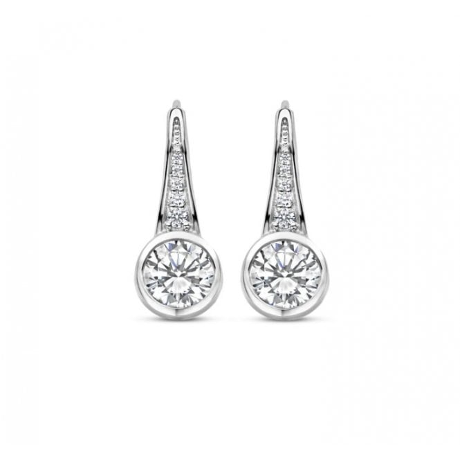 Ti Sento Round WCZ Hook Drop Eearrings 7952ZI