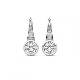Round WCZ Hook Drop Eearrings 7952ZI