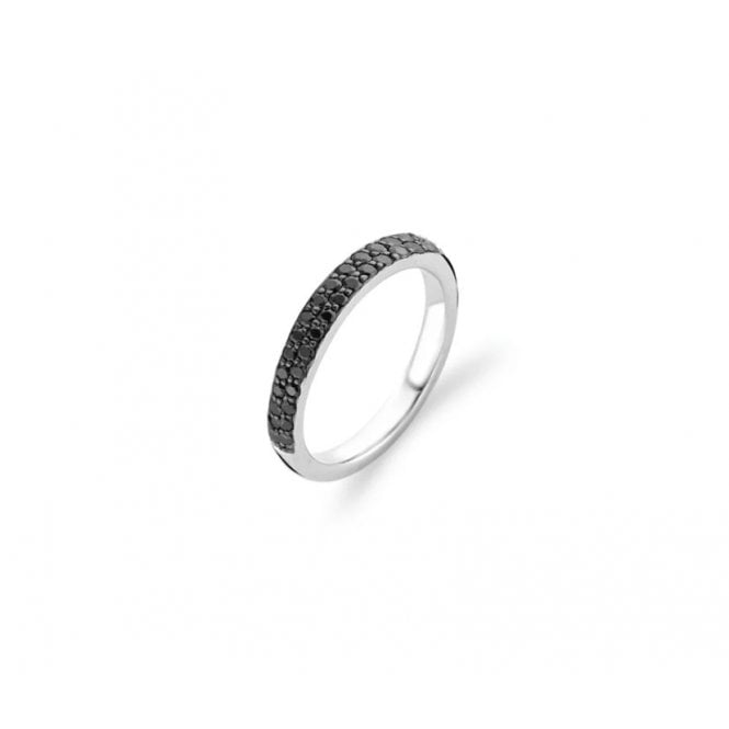 Ti Sento Silver Black Pave Band 1414ZZ/52