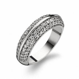 Silver Pave Set Band 1846ZI/56