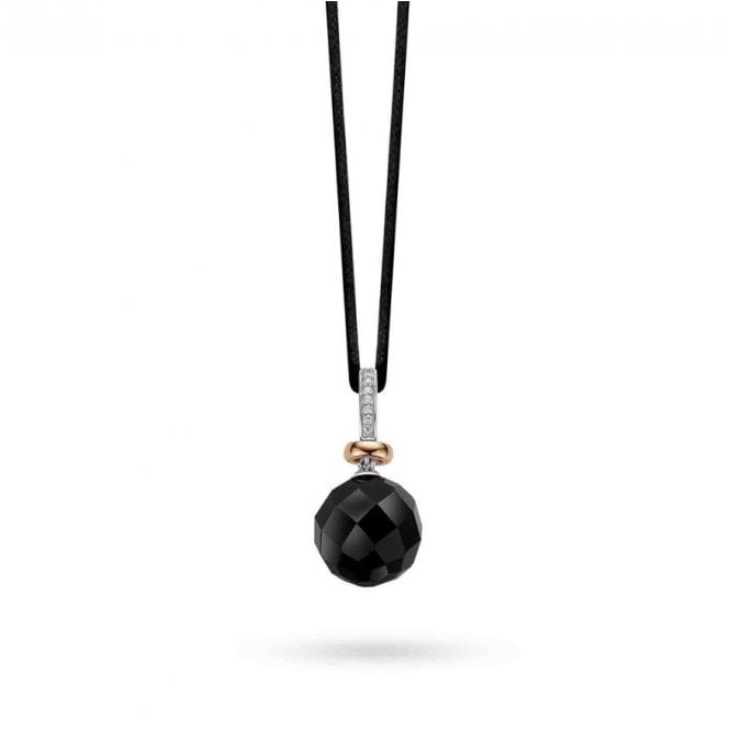 Ti Sento Silver & RGP Black Ball Pendant 6706BR