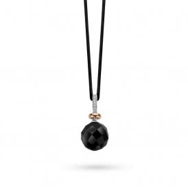 Silver & RGP Black Ball Pendant 6706BR