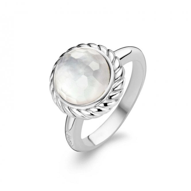 Ti Sento Silver Round Mother Of Pearl Ring 1964MW/56