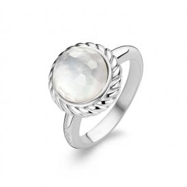 Silver Round Mother Of Pearl Ring 1964MW/56