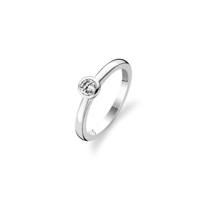 Ti Sento SILVER ROUND SET WCZ RING 1868ZI/54
