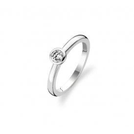 SILVER ROUND SET WCZ RING 1868ZI/54