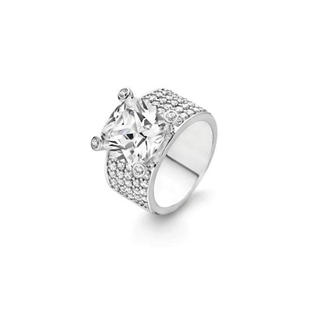 Ti Sento Silver Square CZ & Pave Set Band 1351ZI/52