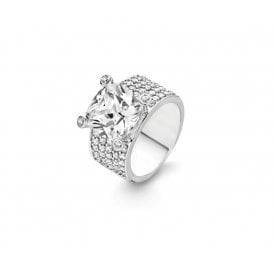 Silver Square CZ & Pave Set Band 1351ZI/52