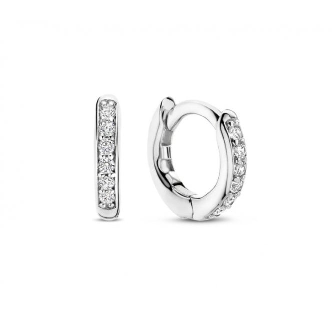 Ti Sento Silver & WCZ Huggies (S) 7954ZI
