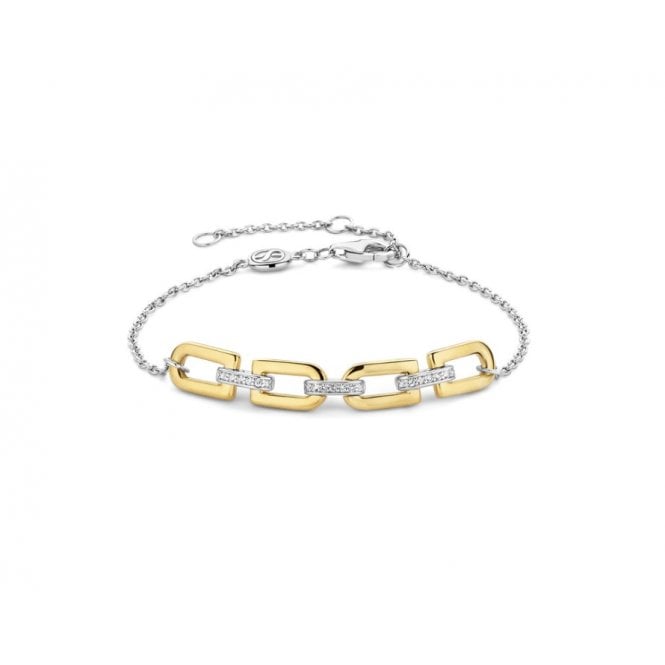 Ti Sento YGP Link & Pave WCZ Chain Bracelet 23032ZY
