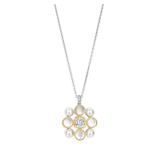 Ti Sento YGP Mother of Pearl Cluster Necklace 34046YP/42