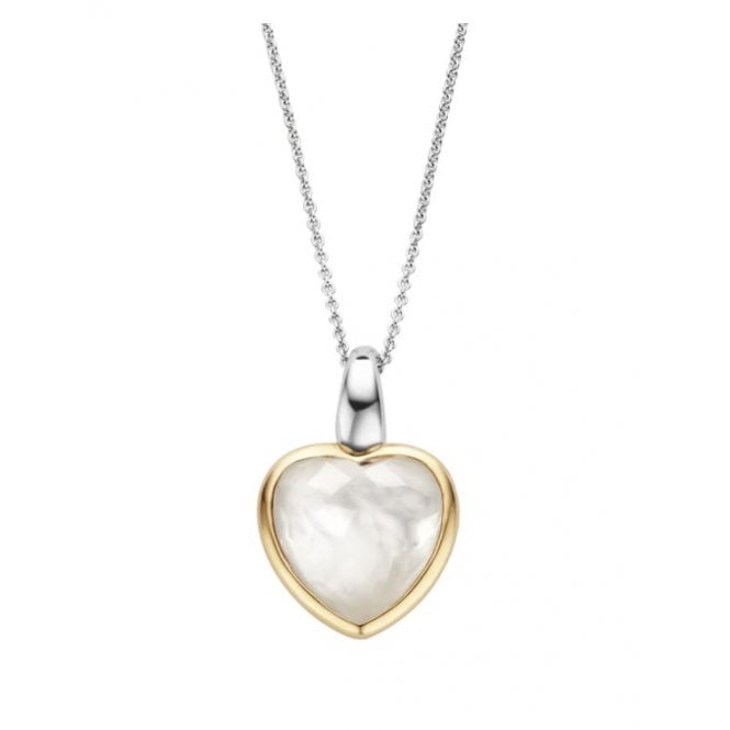 Ti Sento YGP Mother Of Pearl Heart Pendant & Chain 6807MW