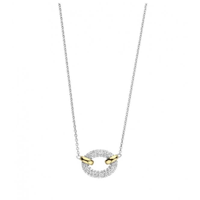 Ti Sento YGP & Pave Oval Necklace 34026ZY/42