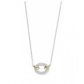 YGP & Pave Oval Necklace 34026ZY/42
