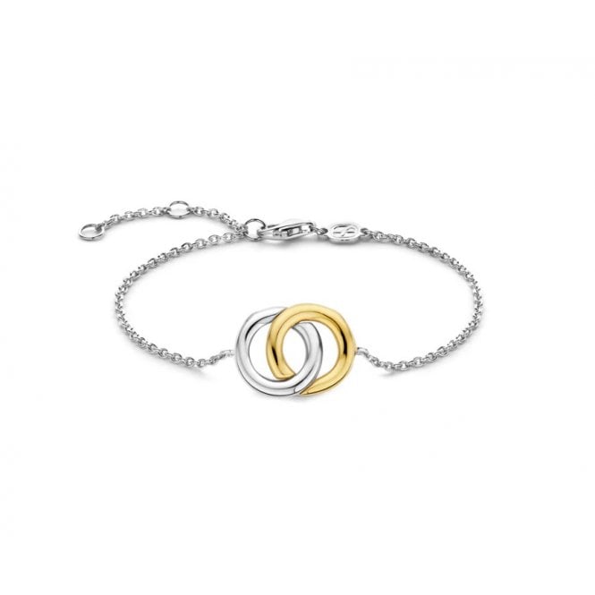 Ti Sento YGP & Silver Linked Circles Chain Bracelet 2790SY