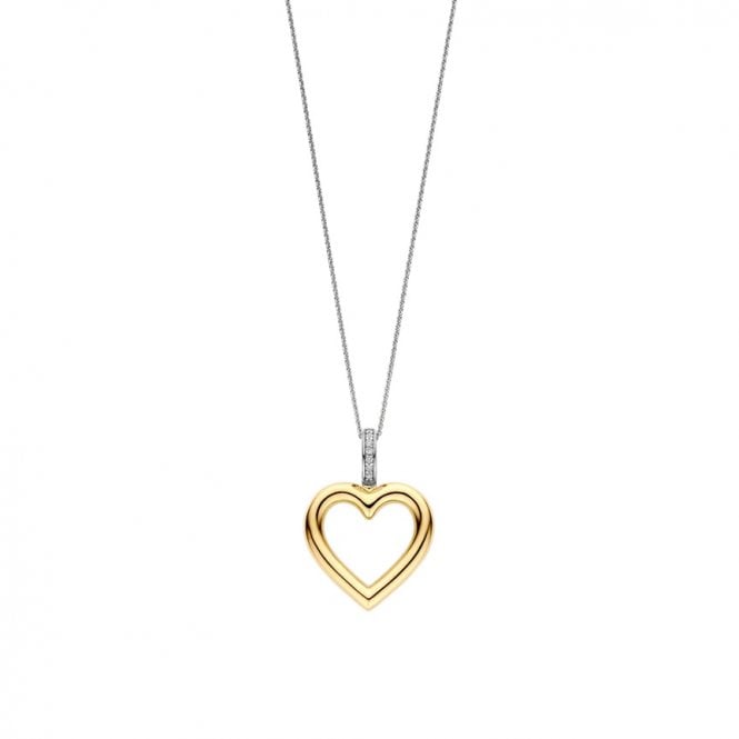 Ti Sento Open Heart Pendant on Chain 6858ZY YG