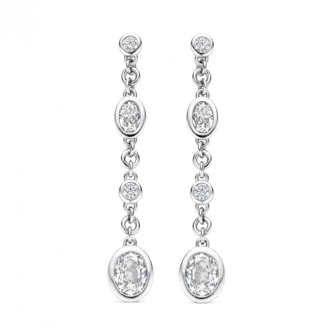 Ti Sento Oval Zirconia Earrings Silver 78104ZI
