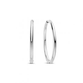 Silver Hoop Earrings 78007SI 35mm