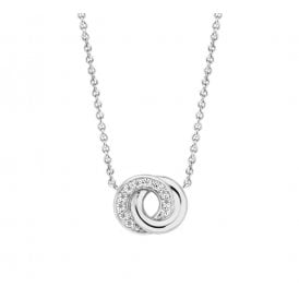 SILVER & WCZ CIRCLES NECKLACE 3915ZI/42