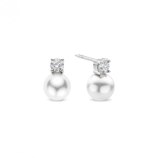Ti Sento Zirconia Pearl Earrings 78060PW