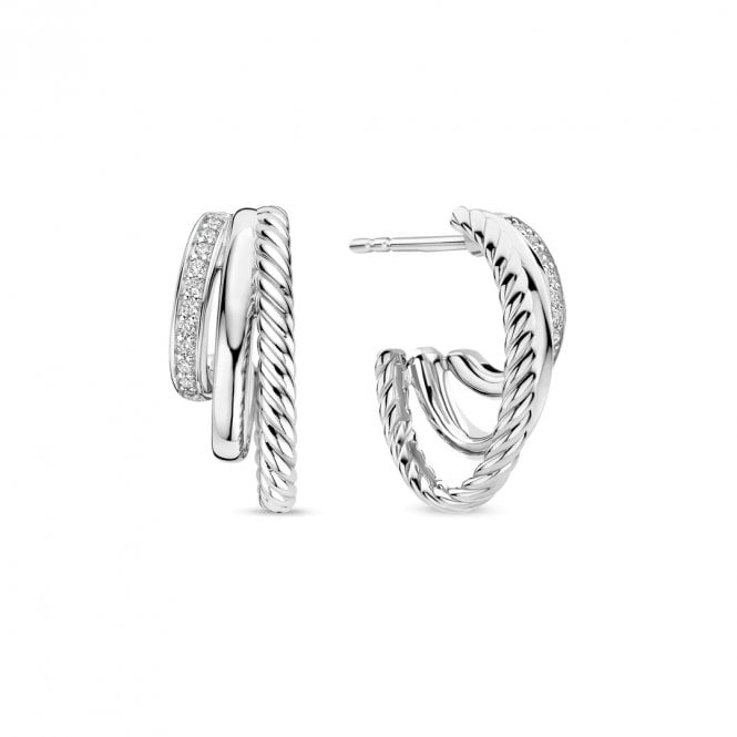 Ti Sento Zirconia Structure Multi Hoop Earrings 78068ZI
