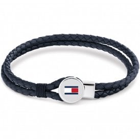 Bruce Double Layered Blue Leather Bracelet 2790656
