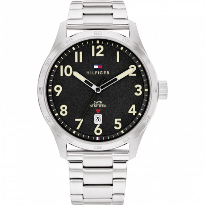 Tommy Hilfiger Forrest Black Dial & Steel Strap 1710594