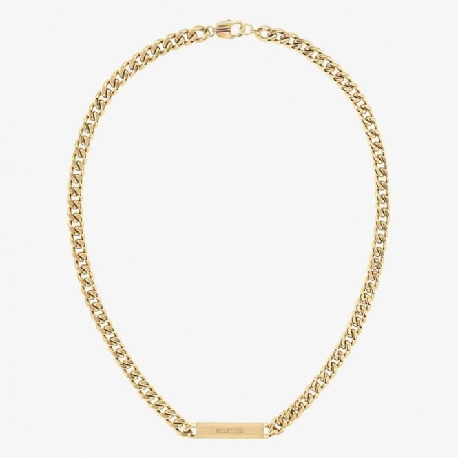 Tommy Hilfiger GOLD IP CLASH ID LOGO CURB CHAIN 2790578
