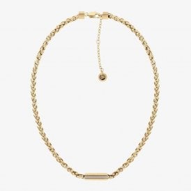 Gold IP Crystal Logo Snake Chain Necklace 2780873