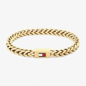 Gold Tone Braided Logo Clasp Bracelet 2790648