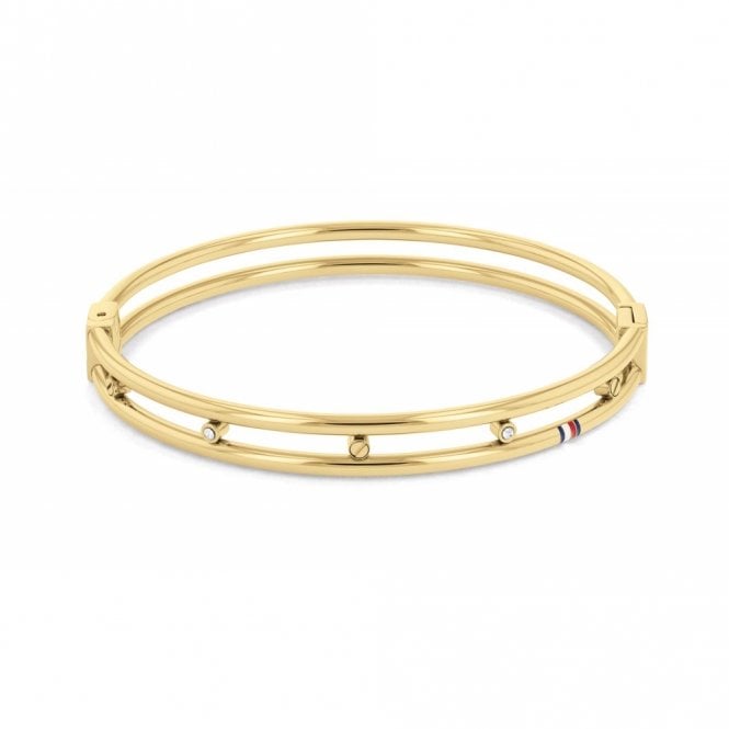 Tommy Hilfiger Hardware Gold Toned Hinged Bangle 2780611 