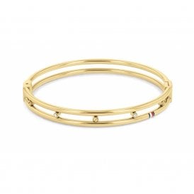 Hardware Gold Toned Hinged Bangle 2780611 