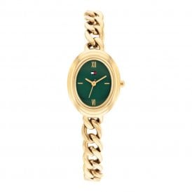 Ladies DEMI Oval Three-Hand Quartz Green Dial / Gold PVD Watch 1782877