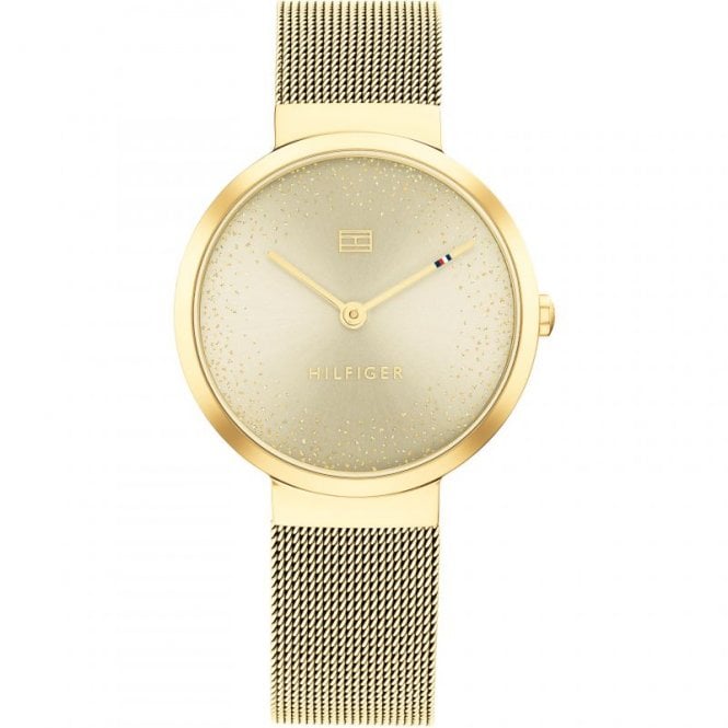 Tommy Hilfiger Ladies Libby Champagne Dial & Gold Mesh Strap 1782487 