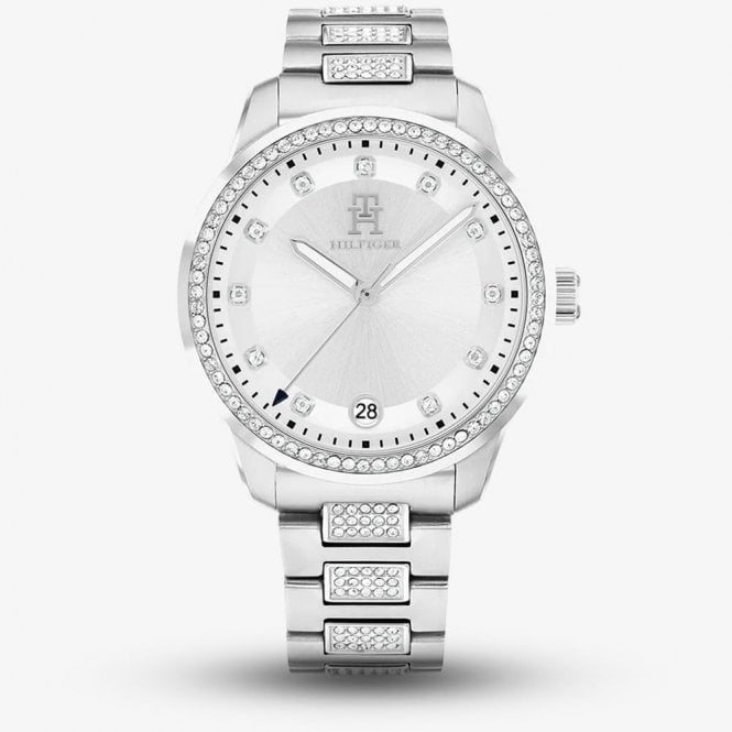 Tommy Hilfiger Ladies TH85 Silver Stone Set Watch 1782757