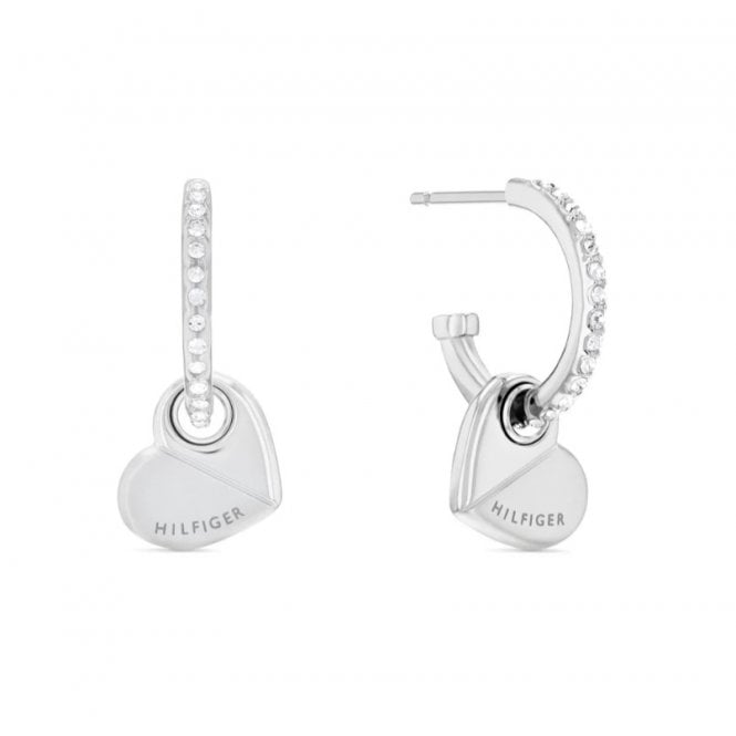 Tommy Hilfiger Love & Crystal Stainless Steel Heart Earrings 2780882