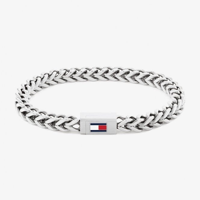 Tommy Hilfiger Stainless Steel Braided Logo Clasp Bracelet 2790647