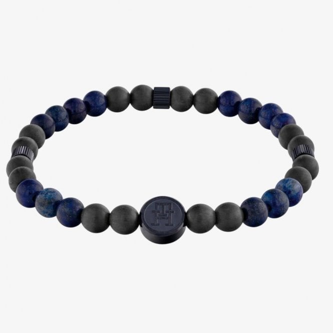 Tommy Hilfiger TH85 BLUE CARBON & LAPIS BEADS BRACELET 2790626