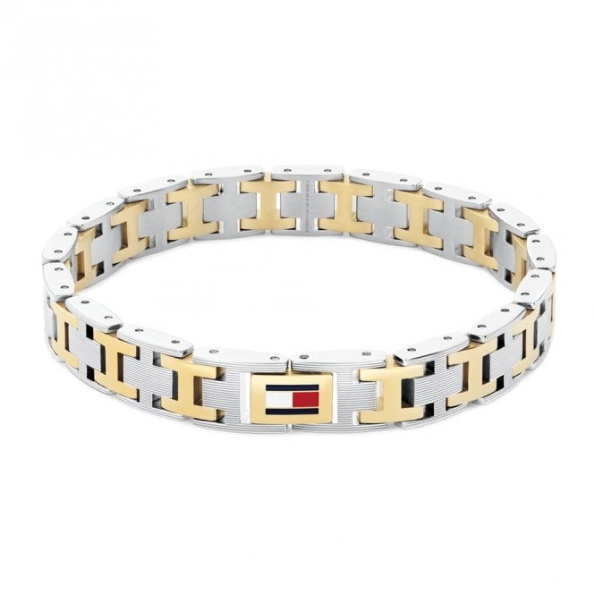 Tommy Hilfiger Two Tone Gold H-Link Bracelet 2790683