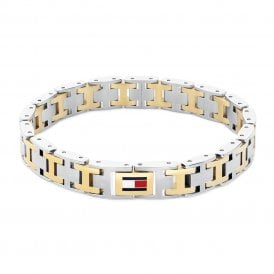 Two Tone Gold H-Link Bracelet 2790683